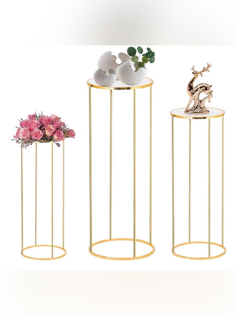 3PCS Cylinder Pedestal Stands for Parties